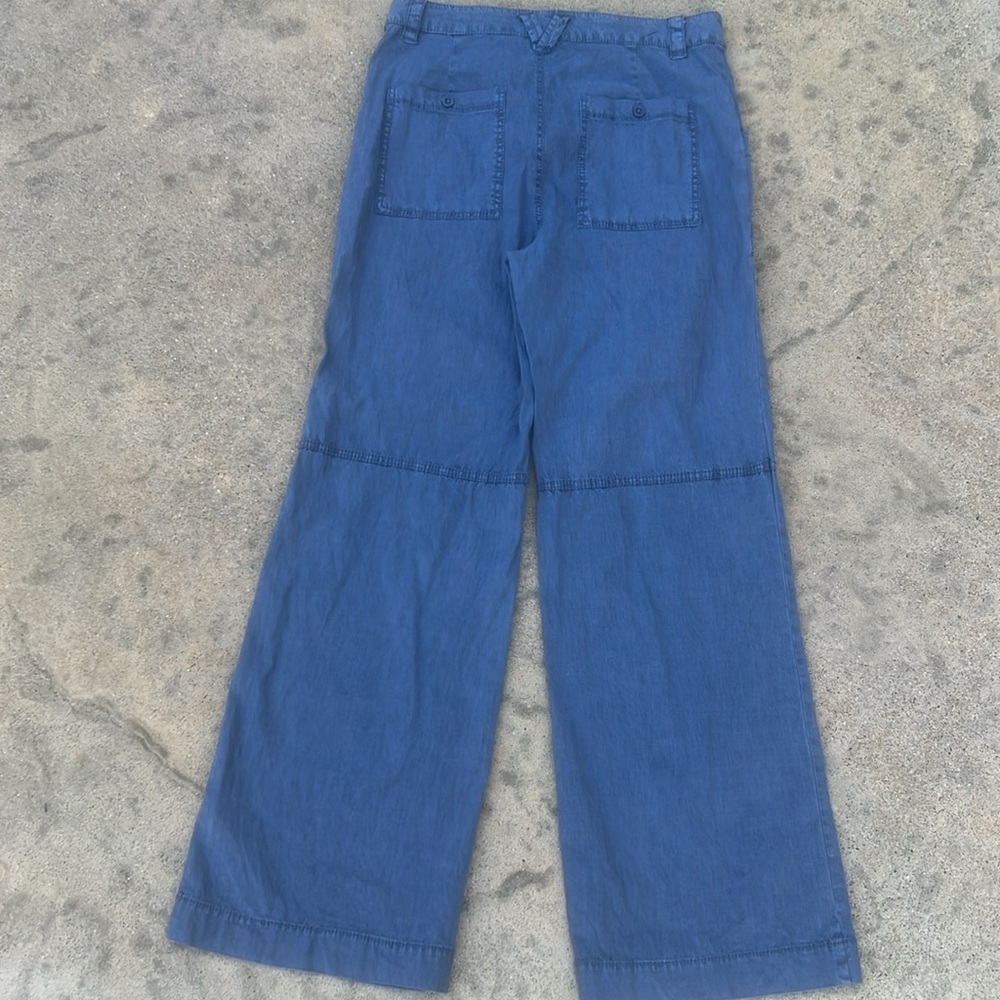 MARRAKECH Anthropologie Women's Blue Linen Blend Trouser Pants Size 28 / M - Picture 4 of 9